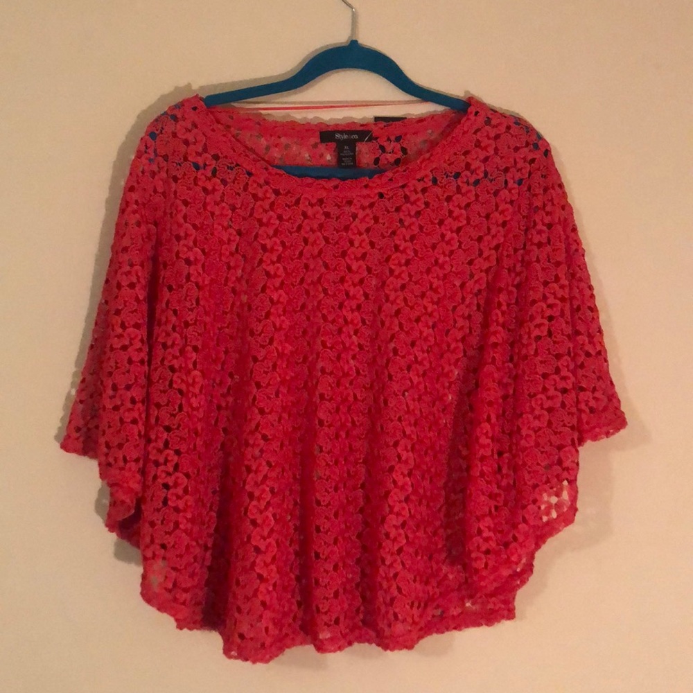 Dark Tangerine Lace Top